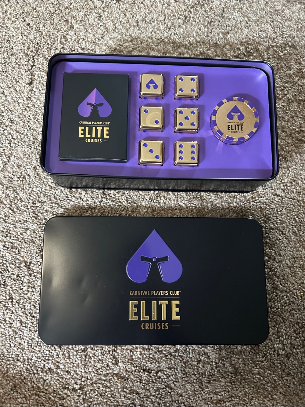 Elite Cruises Carnival Players Club Poker Set - Purple & Gold